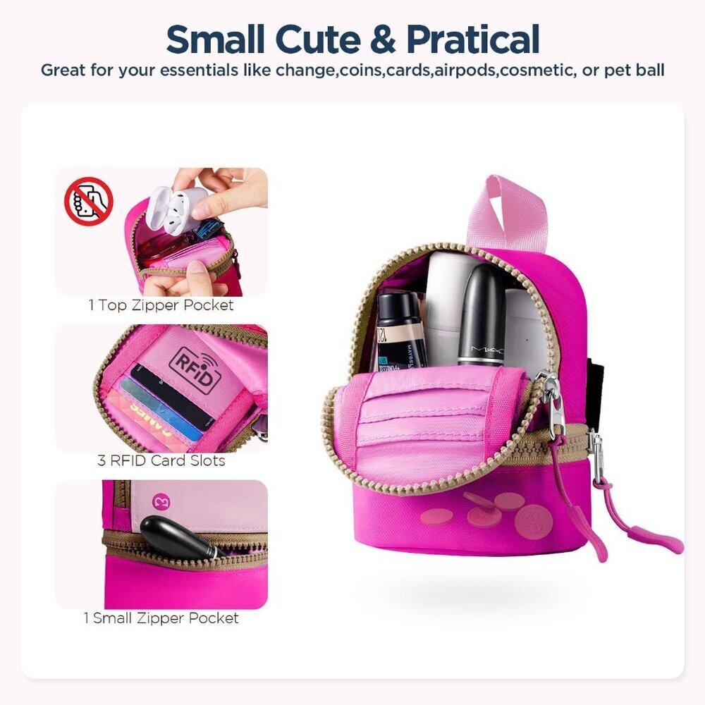 Mini Backpack Wallet Keychain Wristlet Small Coin… - image 4